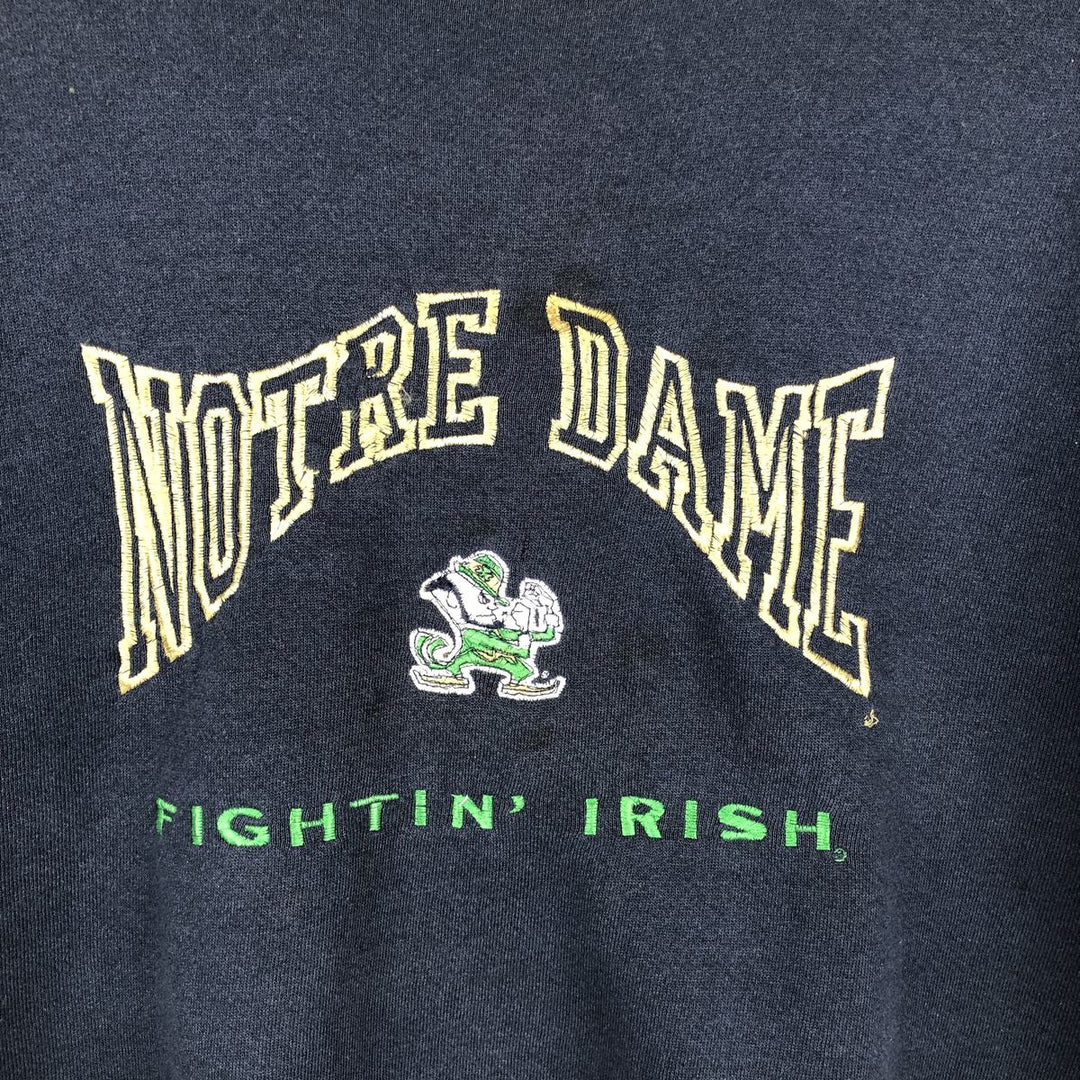 90'S Nutmeg Notre Dame University College Sweatshirt, Made in USA, Men's XL equivalent, Vintage cotton navy blue type Vintage Second Hand