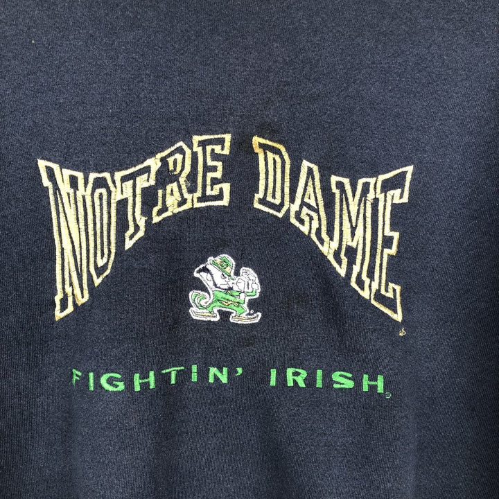90'S Nutmeg Notre Dame University College Sweatshirt, Made in USA, Men's XL equivalent, Vintage cotton navy blue type Vintage Second Hand