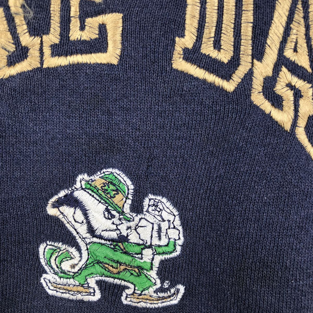 90'S Nutmeg Notre Dame University College Sweatshirt, Made in USA, Men's XL equivalent, Vintage cotton navy blue type Vintage Second Hand