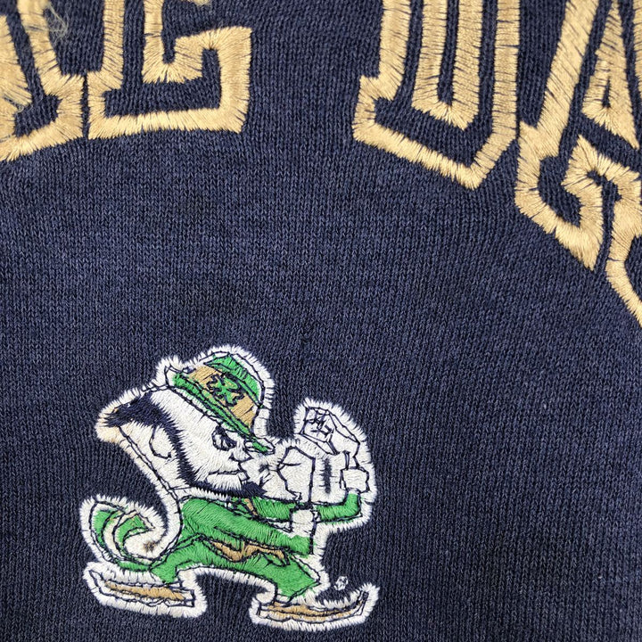 90'S Nutmeg Notre Dame University College Sweatshirt, Made in USA, Men's XL equivalent, Vintage cotton navy blue type Vintage Second Hand