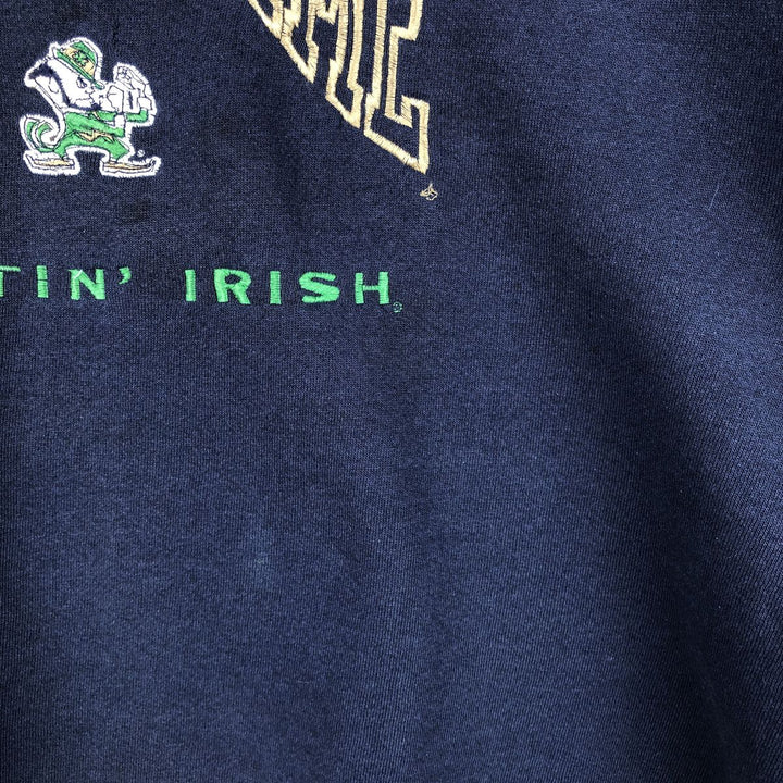 90'S Nutmeg Notre Dame University College Sweatshirt, Made in USA, Men's XL equivalent, Vintage cotton navy blue type Vintage Second Hand