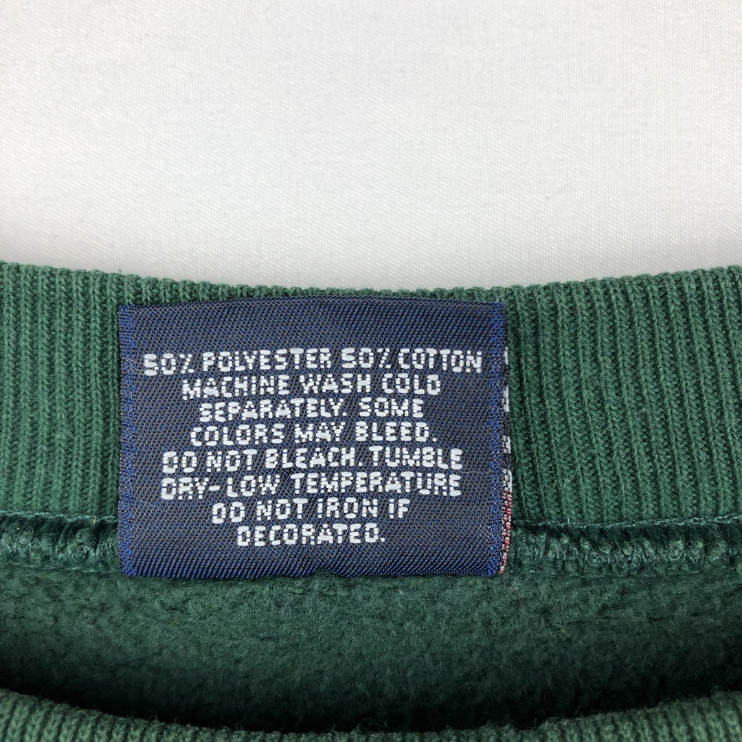 Vintage 90'S Jansport college sweatshirt, made in the USA, size L, men's cotton Green type dark green Vintage Second Hand