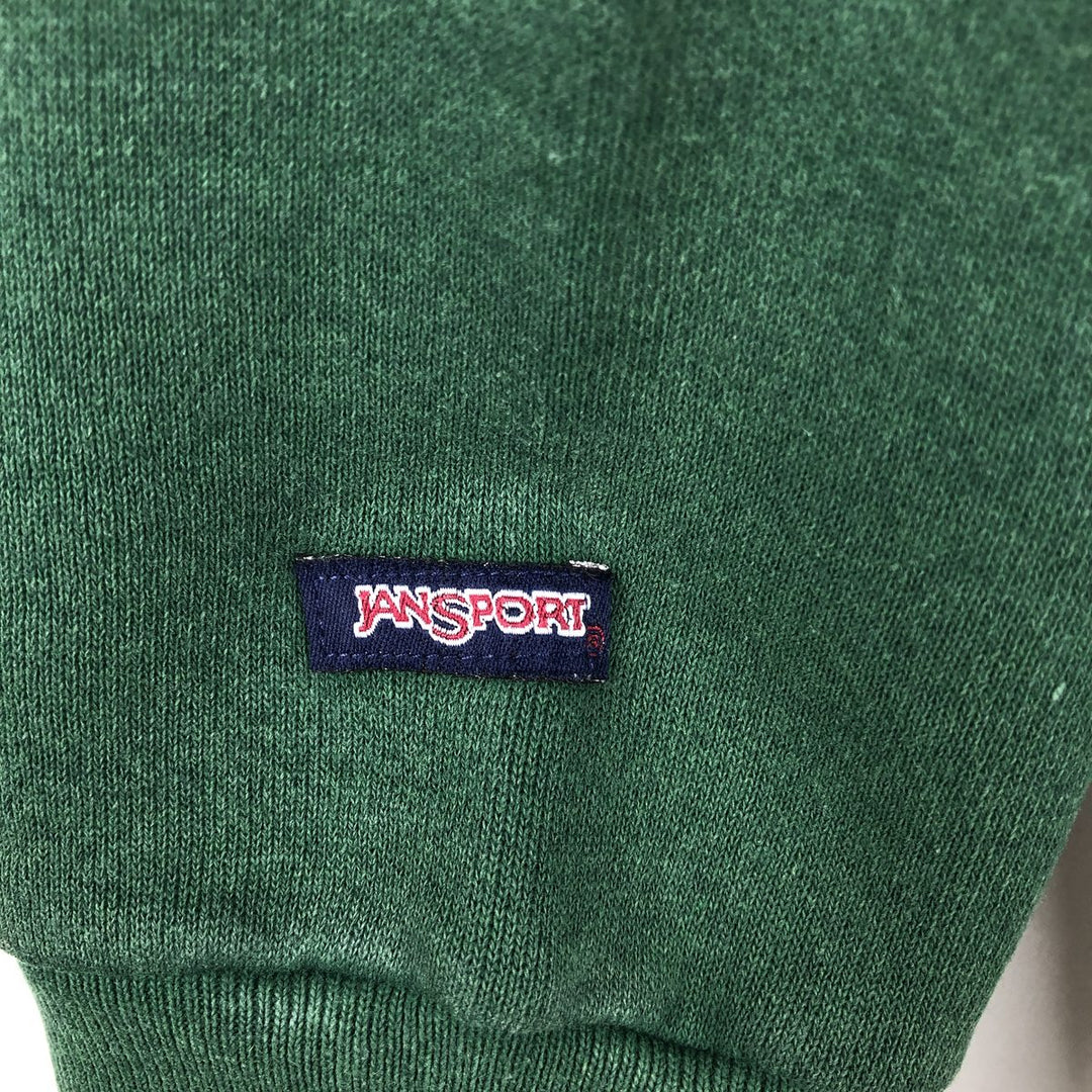 Vintage 90'S Jansport college sweatshirt, made in the USA, size L, men's cotton Green type dark green Vintage Second Hand