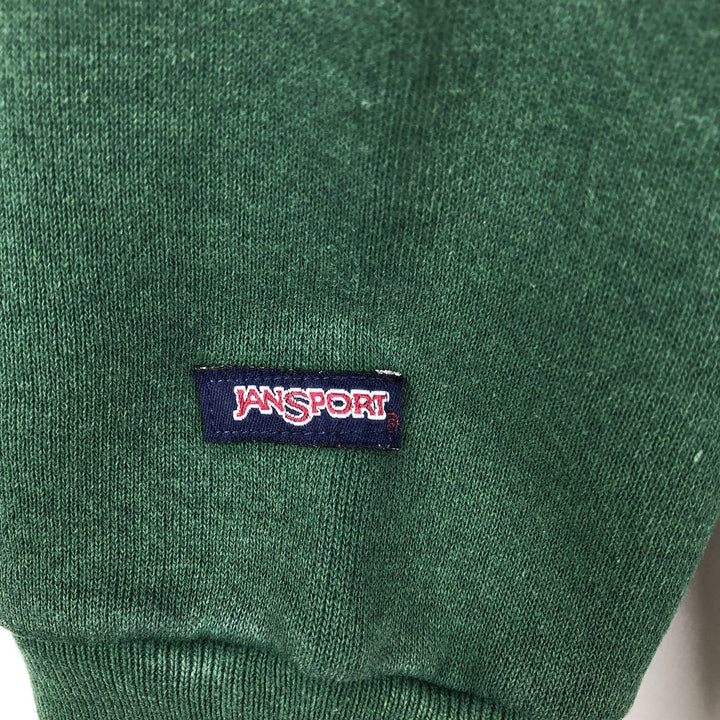 Vintage 90'S Jansport college sweatshirt, made in the USA, size L, men's cotton Green type dark green Vintage Second Hand
