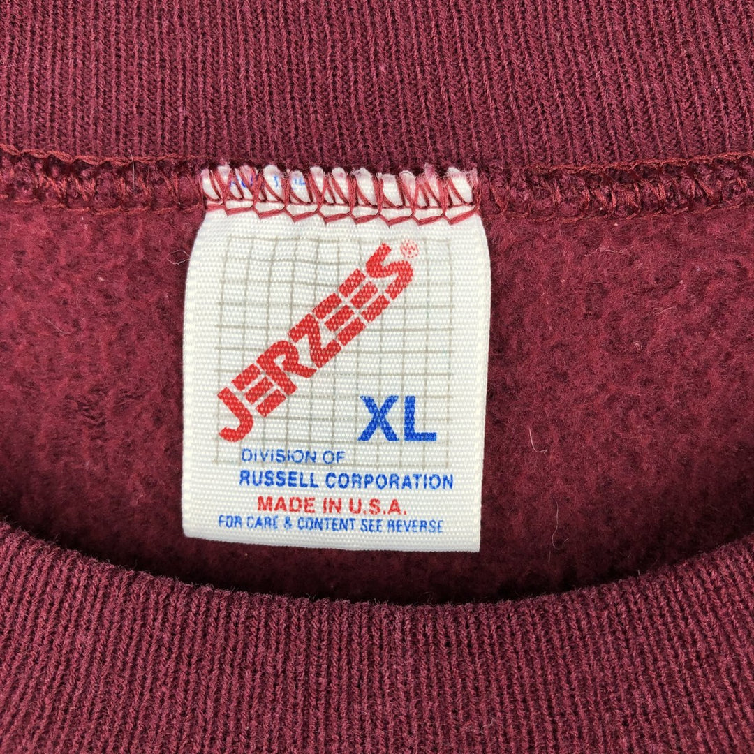 Vintage 90'S Jerzees college sweatshirt, made in the USA, men's size XL cotton burgundy type Vintage Second Hand