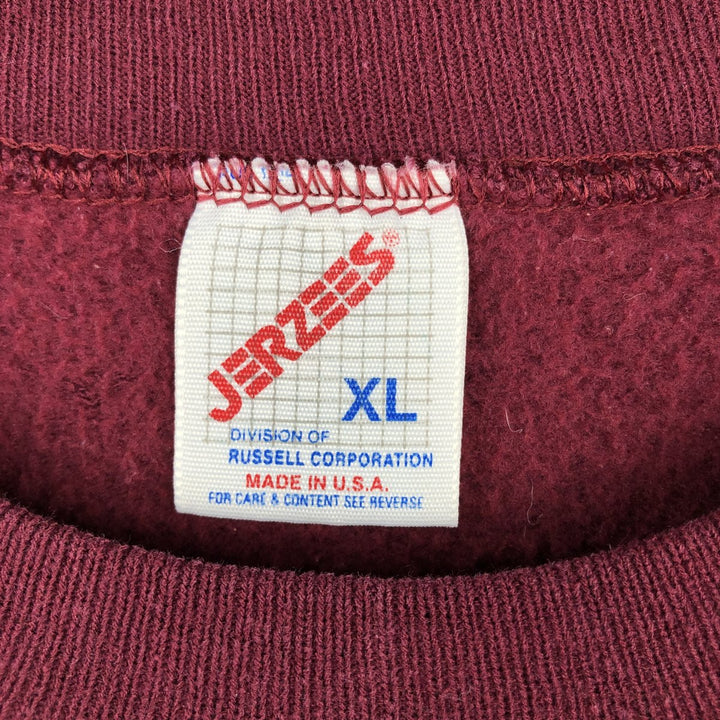 Vintage 90'S Jerzees college sweatshirt, made in the USA, men's size XL cotton burgundy type Vintage Second Hand