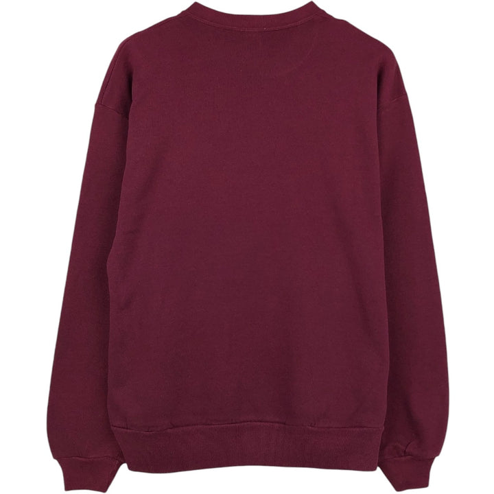90'S Red Oak College Character Sweatshirt, Made in USA, Men's Size L (Equivalent), Vintage cotton wine-red Vintage Second Hand
