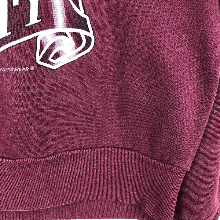 90'S Red Oak College Character Sweatshirt, Made in USA, Men's Size L (Equivalent), Vintage cotton wine-red Vintage Second Hand