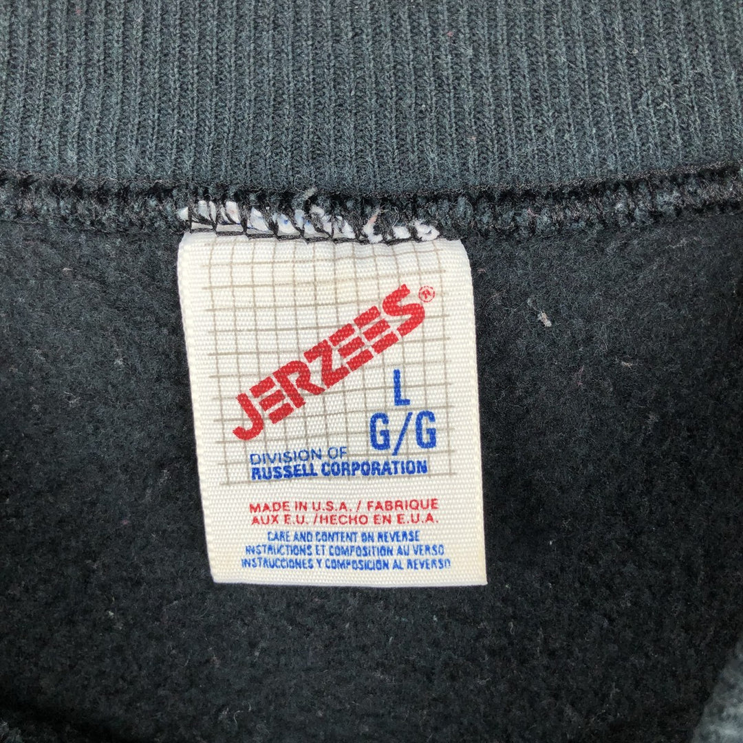 Vintage 90'S Jerzees college sweatshirt, made in the USA, size L, men's cotton Green type dark green Vintage Second Hand