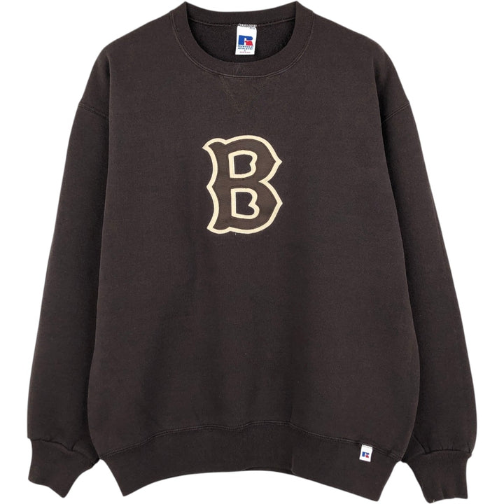 1990'S Russell Brown University College Sweatshirt, Made in USA, Men's Size L (approx.), Vintage cotton walnut Vintage Second Hand