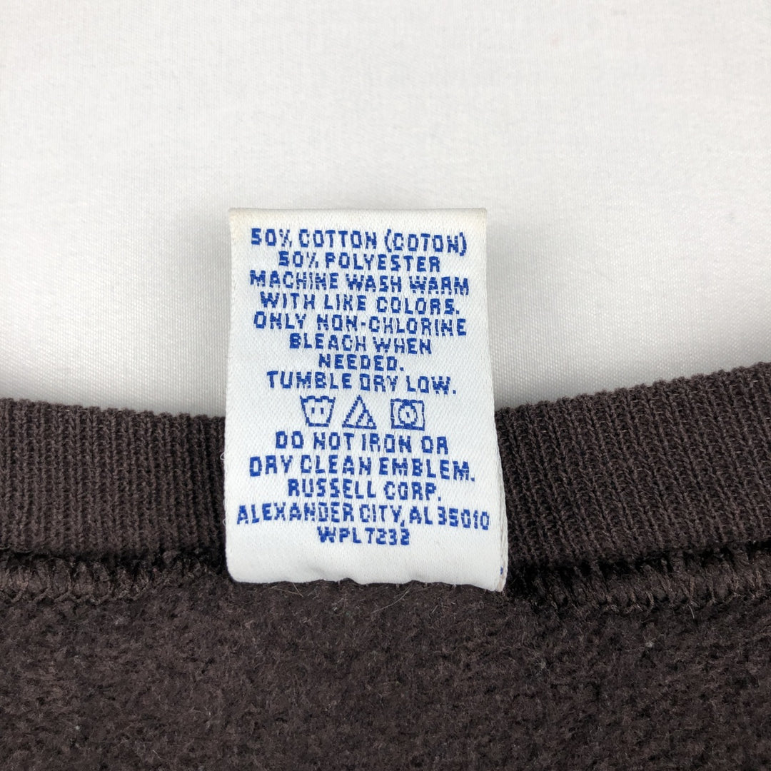 1990'S Russell Brown University College Sweatshirt, Made in USA, Men's Size L (approx.), Vintage cotton walnut Vintage Second Hand