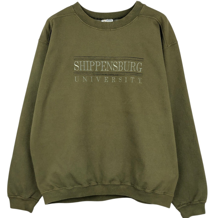 90'S The Cotton Exchange College Sweatshirt, Made in USA, Men's Size L (Equivalent), Vintage cotton Khaki type Vintage Second Hand