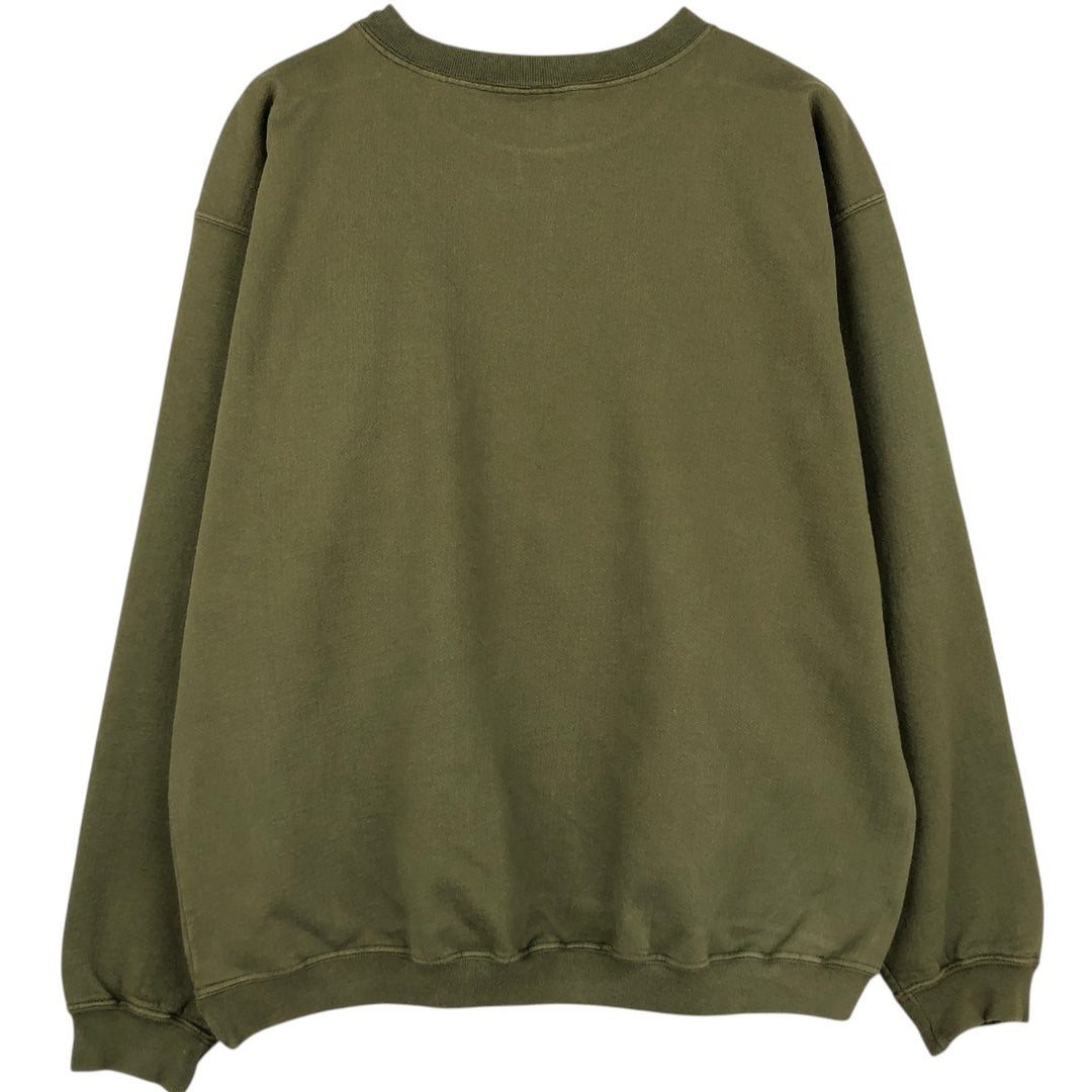 90'S The Cotton Exchange College Sweatshirt, Made in USA, Men's Size L (Equivalent), Vintage cotton Khaki type Vintage Second Hand
