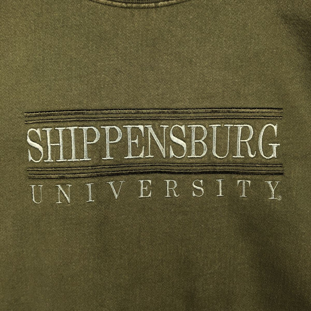 90'S The Cotton Exchange College Sweatshirt, Made in USA, Men's Size L (Equivalent), Vintage cotton Khaki type Vintage Second Hand