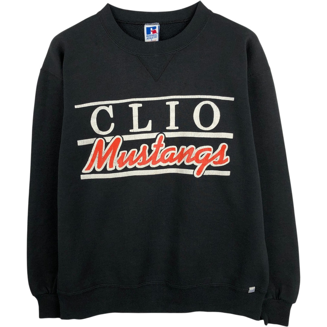 90'S Russell College Sweatshirt, Made in USA, Men's L, Vintage cotton black type Vintage Second Hand