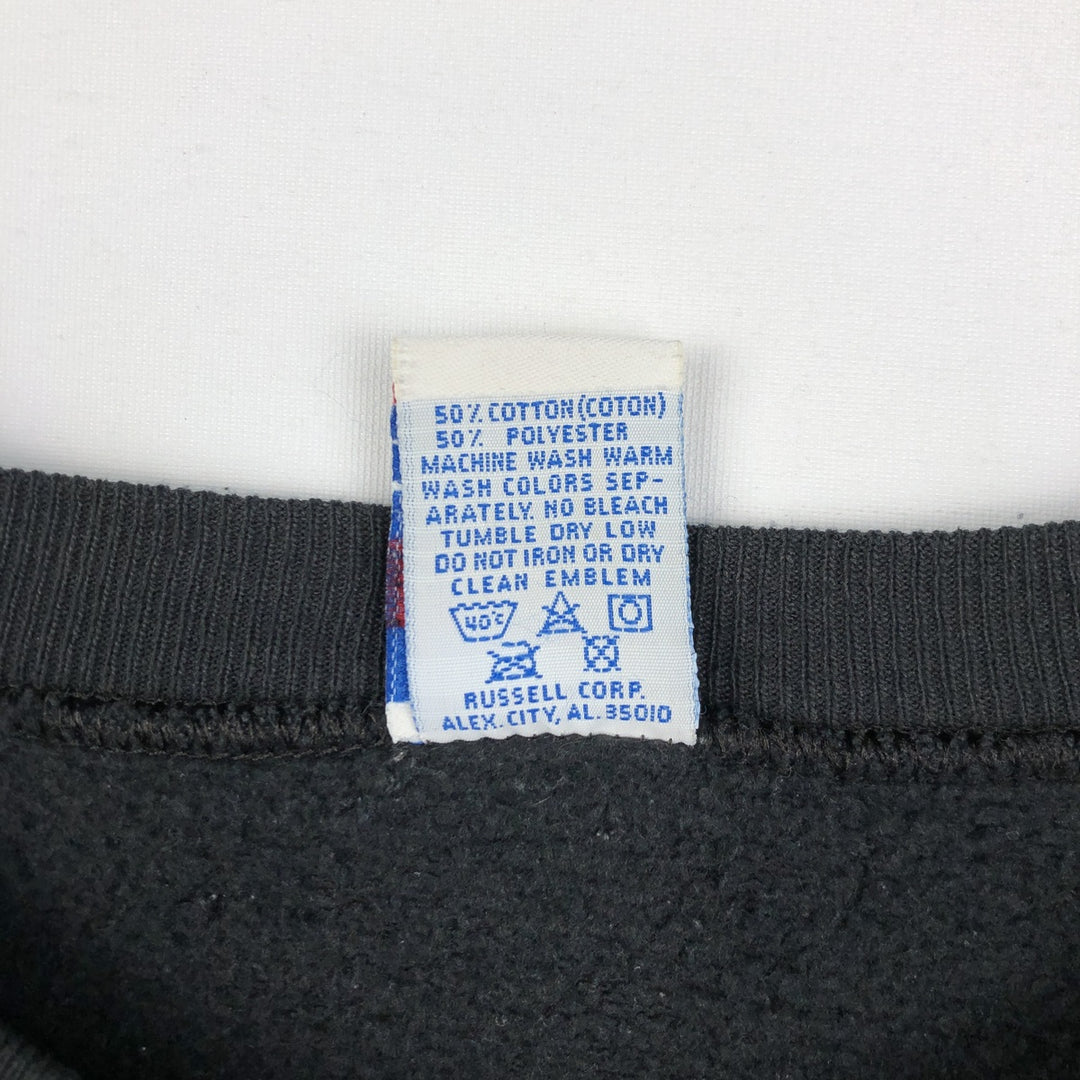 90'S Russell College Sweatshirt, Made in USA, Men's L, Vintage cotton black type Vintage Second Hand