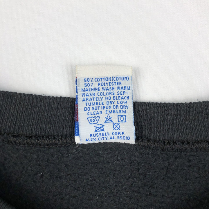 90'S Russell College Sweatshirt, Made in USA, Men's L, Vintage cotton black type Vintage Second Hand