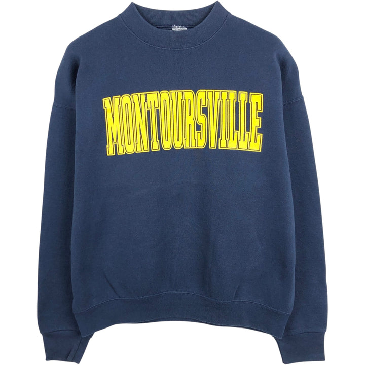 90'S Fruit of the Loom College Sweatshirt, Made in USA, Men's Size L, Vintage cotton navy blue type Vintage Second Hand