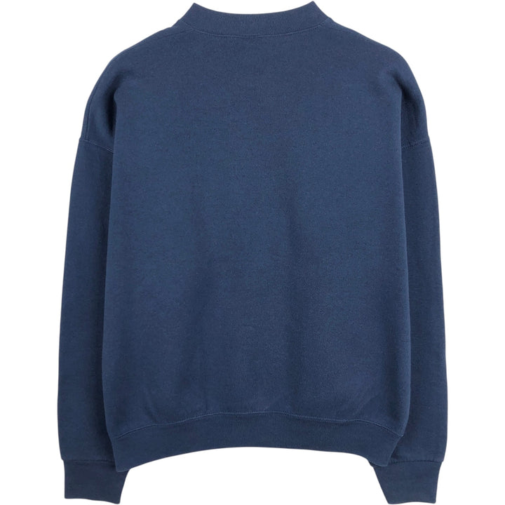 90'S Fruit of the Loom College Sweatshirt, Made in USA, Men's Size L, Vintage cotton navy blue type Vintage Second Hand