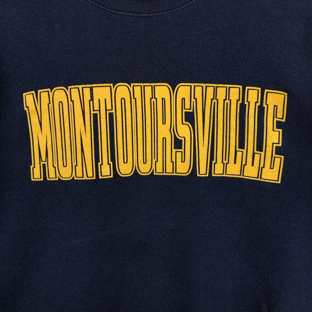 90'S Fruit of the Loom College Sweatshirt, Made in USA, Men's Size L, Vintage cotton navy blue type Vintage Second Hand