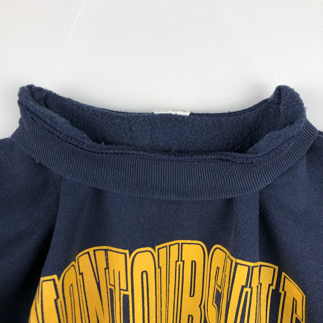 90'S Fruit of the Loom College Sweatshirt, Made in USA, Men's Size L, Vintage cotton navy blue type Vintage Second Hand