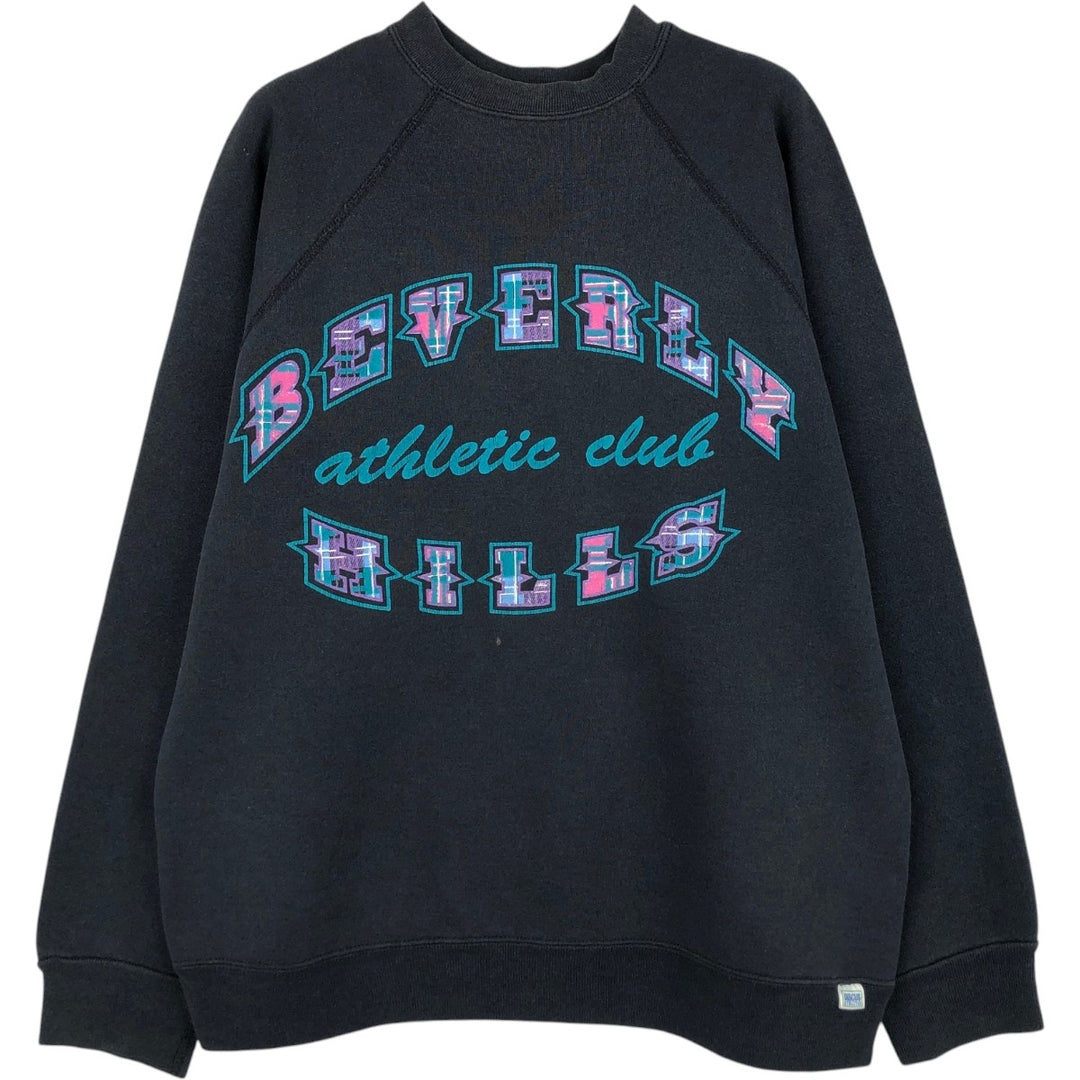 90'S Discus Athletic Print Sweatshirt, Made in USA, Men's Size L (approx.), Vintage cotton black type Vintage Second Hand