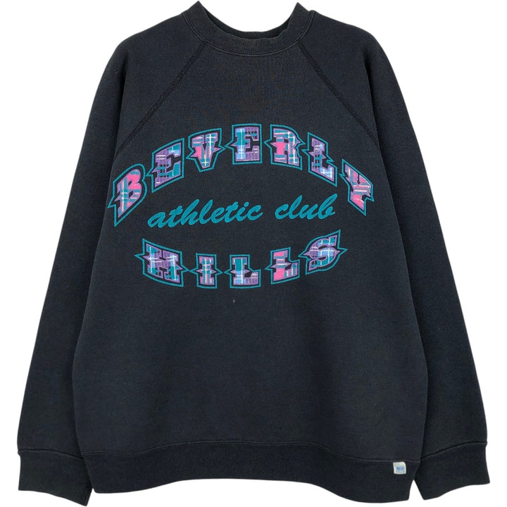 90'S Discus Athletic Print Sweatshirt, Made in USA, Men's Size L (approx.), Vintage cotton black type Vintage Second Hand