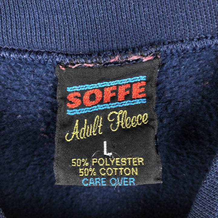 90'S Sofie North Carolina College Sweatshirt, Made in USA, Men's Size L (approx.), Vintage polyester Navy blue Vintage Second Hand