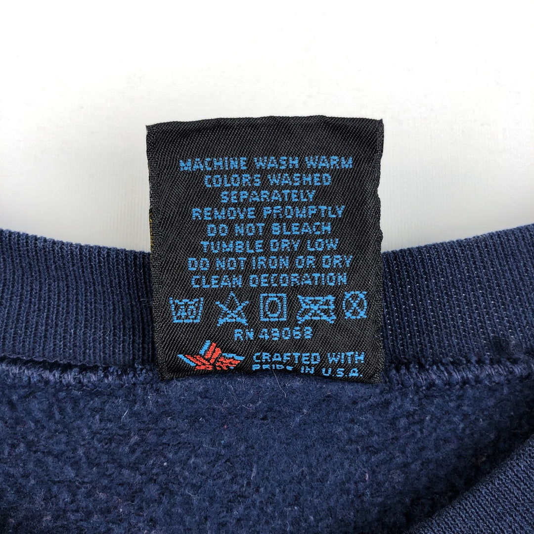 90'S Sofie North Carolina College Sweatshirt, Made in USA, Men's Size L (approx.), Vintage polyester Navy blue Vintage Second Hand