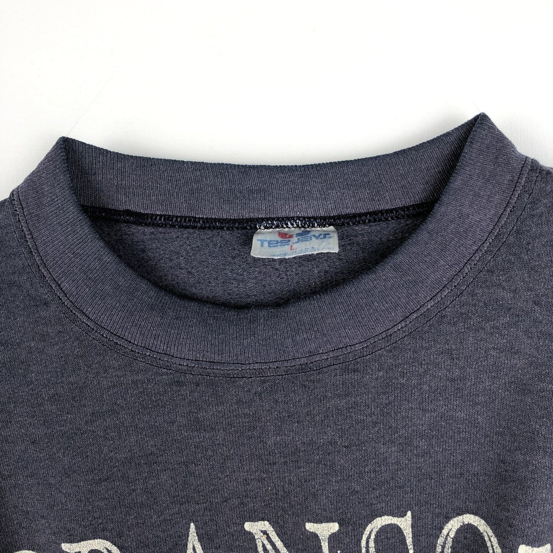90'S TEE JAYS Print Sweatshirt, Made in USA, Men's Size L (approx.), Vintage cotton Navy blue Vintage Second Hand