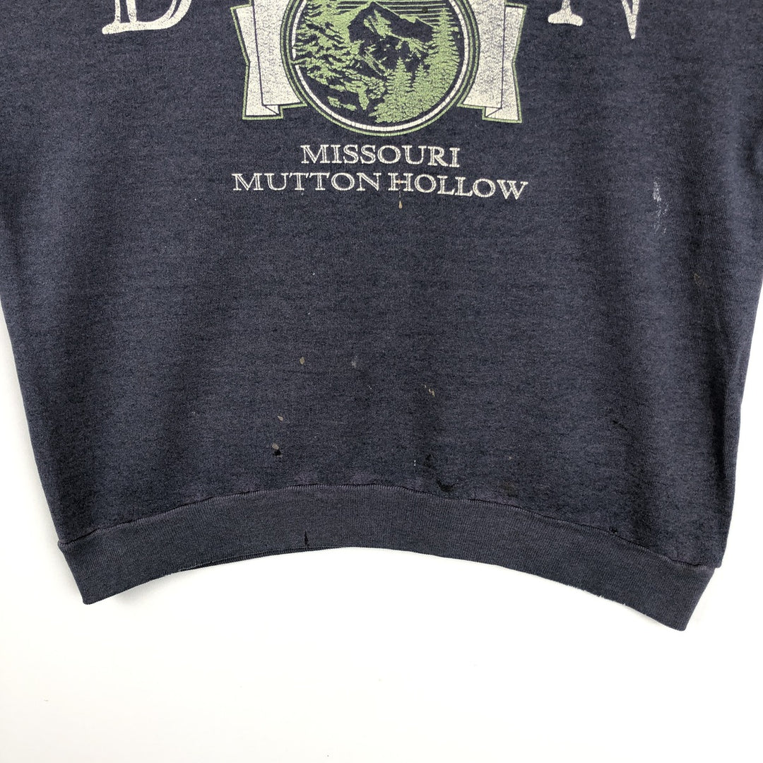 90'S TEE JAYS Print Sweatshirt, Made in USA, Men's Size L (approx.), Vintage cotton Navy blue Vintage Second Hand