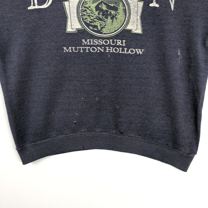 90'S TEE JAYS Print Sweatshirt, Made in USA, Men's Size L (approx.), Vintage cotton Navy blue Vintage Second Hand