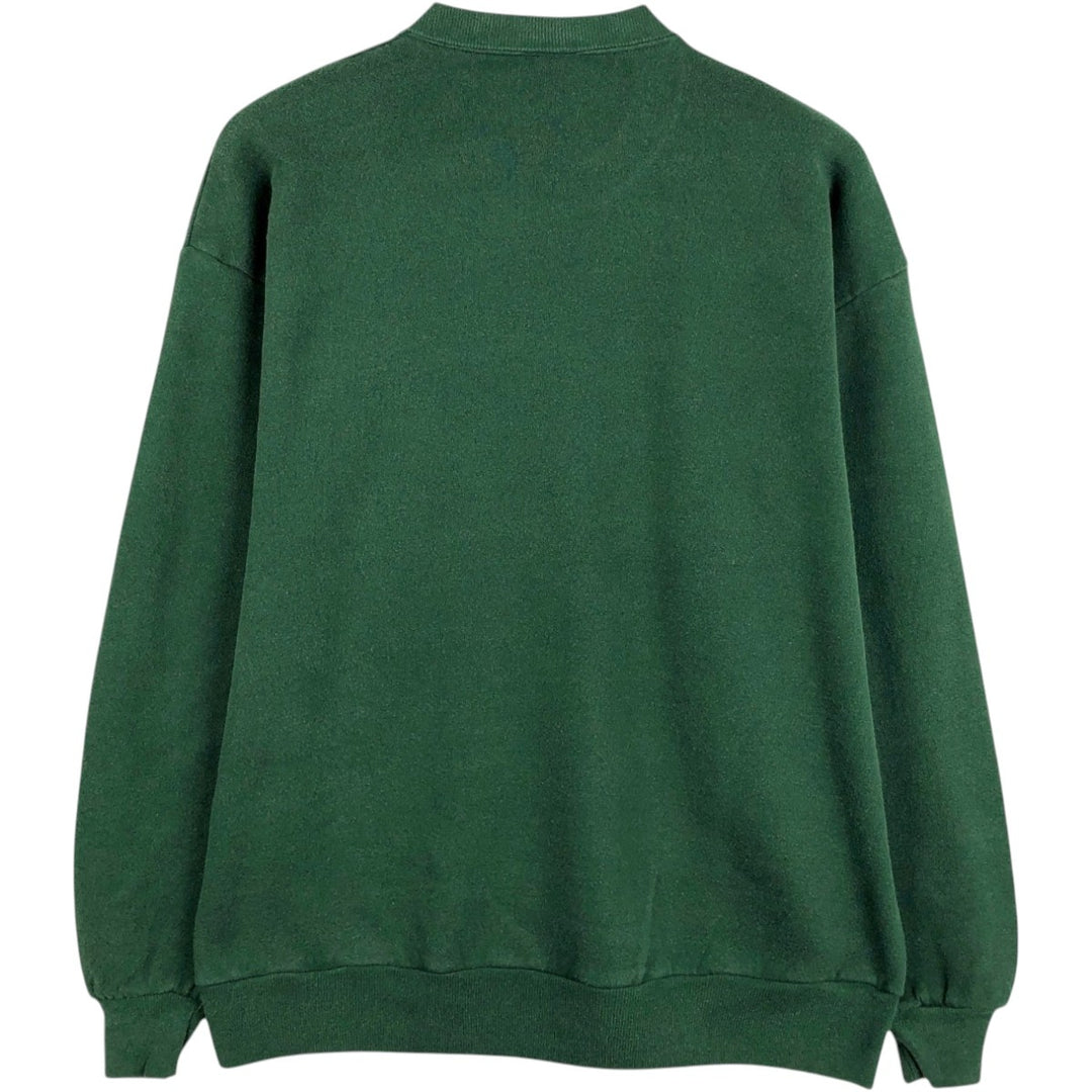 90'S Jerzees College Character Sweatshirt, Made in USA, Men's XL equivalent, Vintage cotton Green type dark green Vintage Second Hand