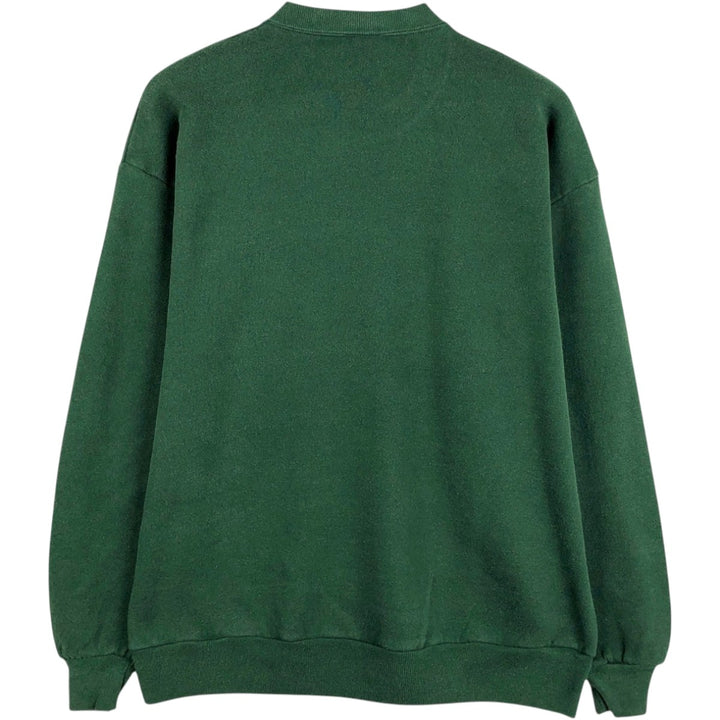 90'S Jerzees College Character Sweatshirt, Made in USA, Men's XL equivalent, Vintage cotton Green type dark green Vintage Second Hand