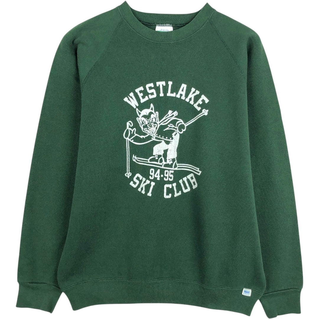 90'S Discus Athletic College Sweatshirt, Made in USA, Men's Size L (approx.), Vintage cotton Green type dark green Vintage Second Hand