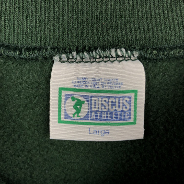 90'S Discus Athletic College Sweatshirt, Made in USA, Men's Size L (approx.), Vintage cotton Green type dark green Vintage Second Hand
