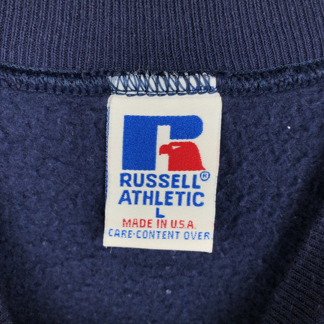 90'S Russell Clemson Tigers College Sweatshirt, Made in USA, Men's Size L (approx.), Vintage cotton navy blue type Vintage Second Hand