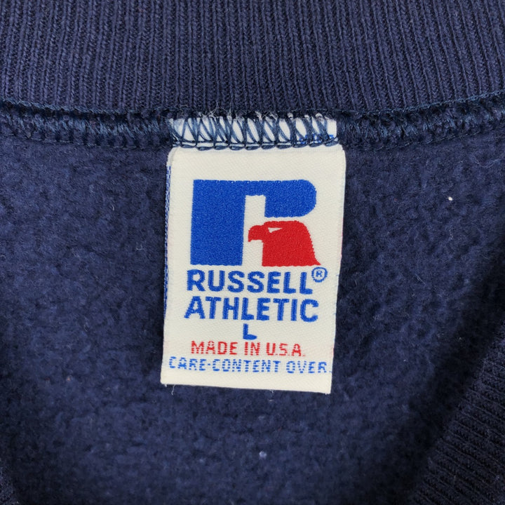 90'S Russell Clemson Tigers College Sweatshirt, Made in USA, Men's Size L (approx.), Vintage cotton navy blue type Vintage Second Hand