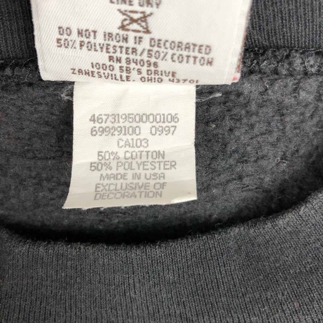 1990'S Ohio State University College Sweatshirt, Made in USA, Men's XL equivalent, Vintage cotton black type Vintage Second Hand