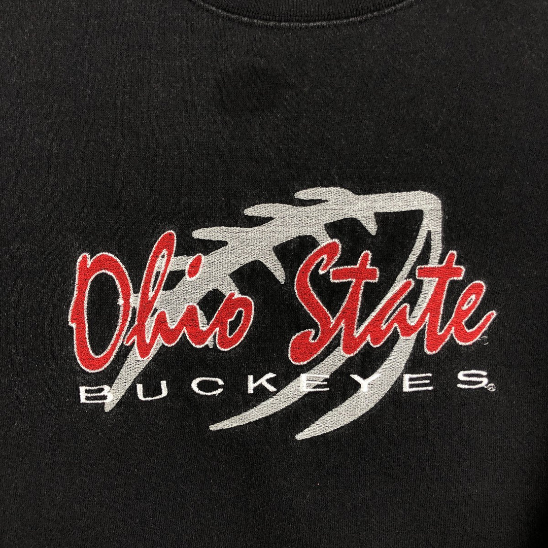 1990'S Ohio State University College Sweatshirt, Made in USA, Men's XL equivalent, Vintage cotton black type Vintage Second Hand