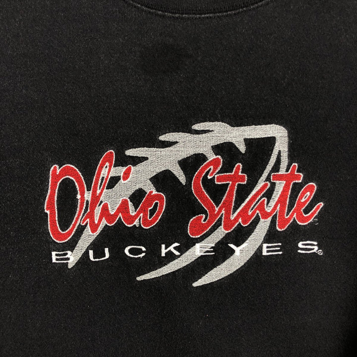 1990'S Ohio State University College Sweatshirt, Made in USA, Men's XL equivalent, Vintage cotton black type Vintage Second Hand