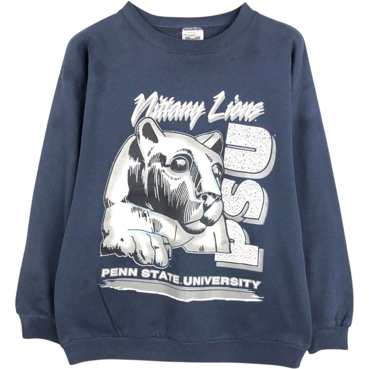 90'S TNT by TRAU AND LOEVNER College Sweatshirt, Made in USA, Men's XL equivalent, Vintage cotton Navy blue Vintage Second Hand