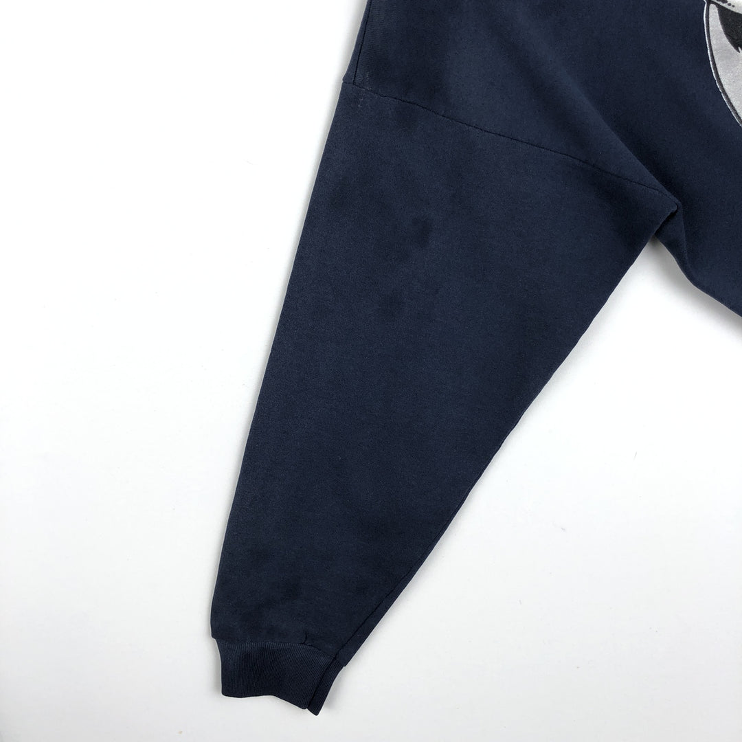 90'S TNT by TRAU AND LOEVNER College Sweatshirt, Made in USA, Men's XL equivalent, Vintage cotton Navy blue Vintage Second Hand