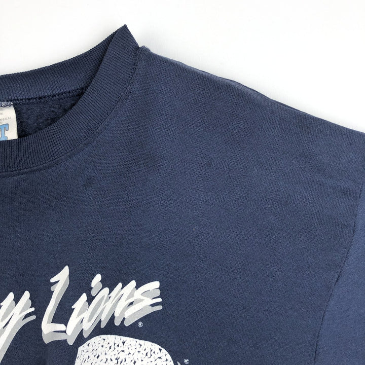 90'S TNT by TRAU AND LOEVNER College Sweatshirt, Made in USA, Men's XL equivalent, Vintage cotton Navy blue Vintage Second Hand