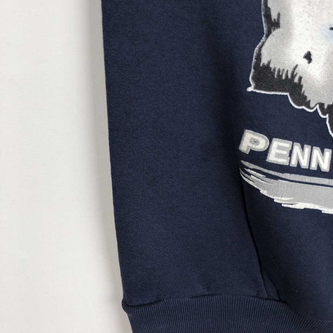 90'S TNT by TRAU AND LOEVNER College Sweatshirt, Made in USA, Men's XL equivalent, Vintage cotton Navy blue Vintage Second Hand