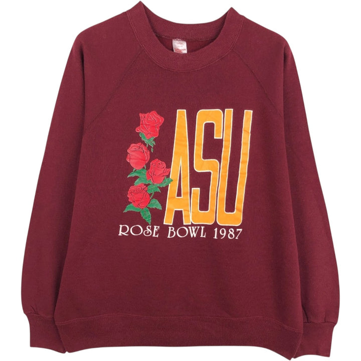 80'S Collegiate Pacific College Sweatshirt, Made in USA, Men's Size L (approx.), Vintage cotton burgundy type Vintage Second Hand