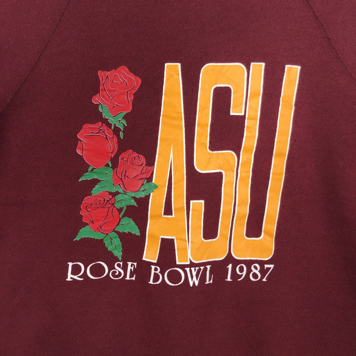 80'S Collegiate Pacific College Sweatshirt, Made in USA, Men's Size L (approx.), Vintage cotton burgundy type Vintage Second Hand
