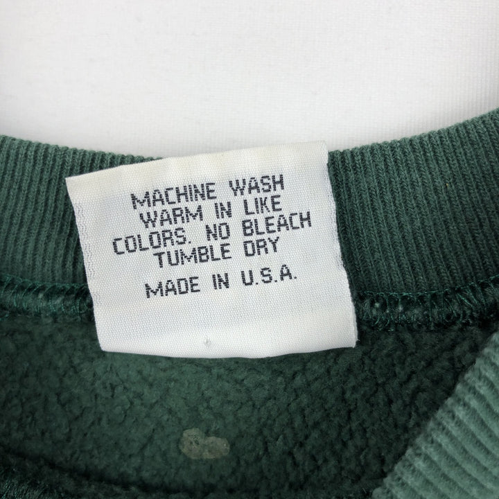 90'S The Cotton Exchange College Sweatshirt, Made in USA, Men's Size M (approx.), Vintage cotton Green type dark green Vintage Second Hand