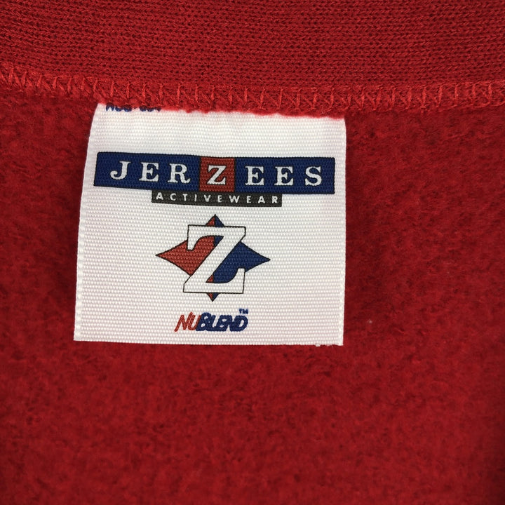 90'S Jerzees Cardigan-style College Sweatshirt, Men's XL equivalent, Vintage cotton red type Vintage Second Hand
