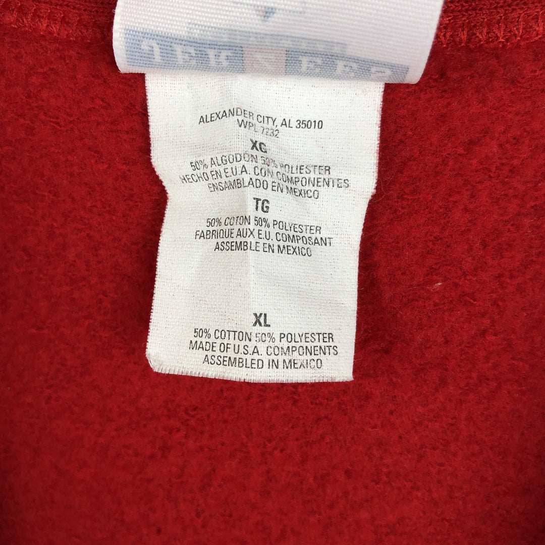 90'S Jerzees Cardigan-style College Sweatshirt, Men's XL equivalent, Vintage cotton red type Vintage Second Hand